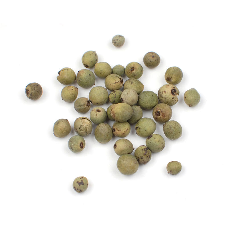 Whole green peppercorns used in MouCo PepBert, adding bright, aromatic flavor to this Colorado-made cheese.