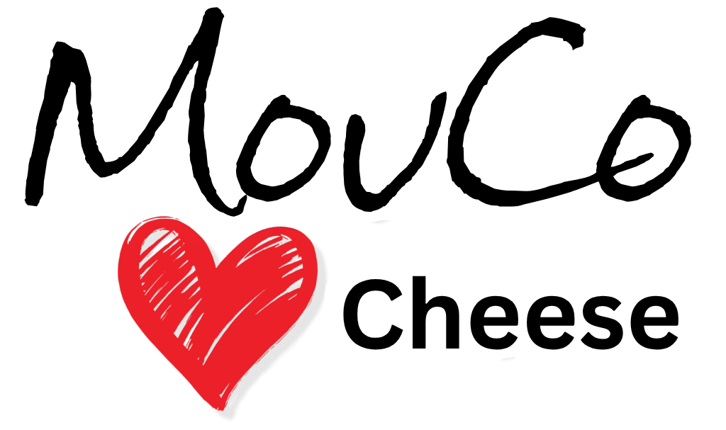 MouCo Cheese Love heart logo—clean black design with soft edges and confident energy, echoing the care and character in every wheel we make.