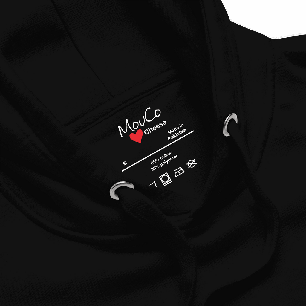 Inside Detail Label of MouCo Cheese Love Hoodie