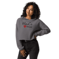 MouCo cheese love branded cropped hoodie in storm