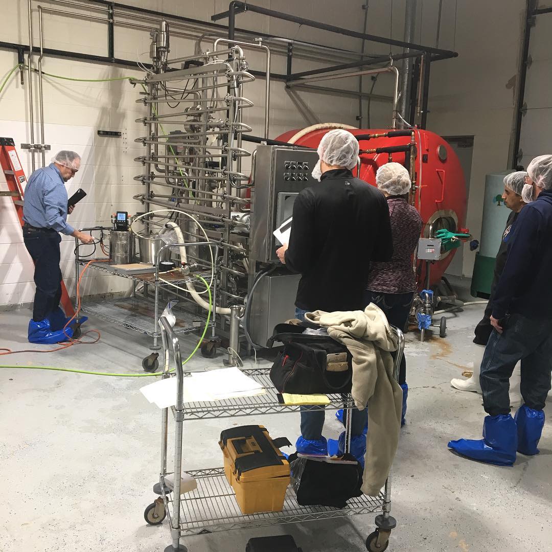 HTST milk pasteurization system testing by Colorado State Health Board with MouCo employees and trainees.