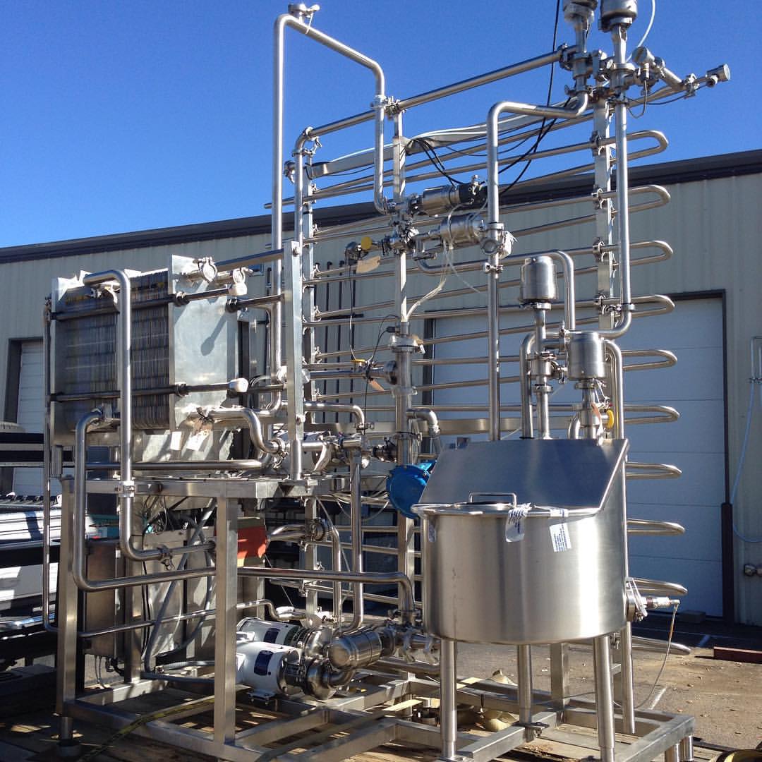 Milk pasteurization system for MouCo Cheese in the parking lot on the day of arrival.