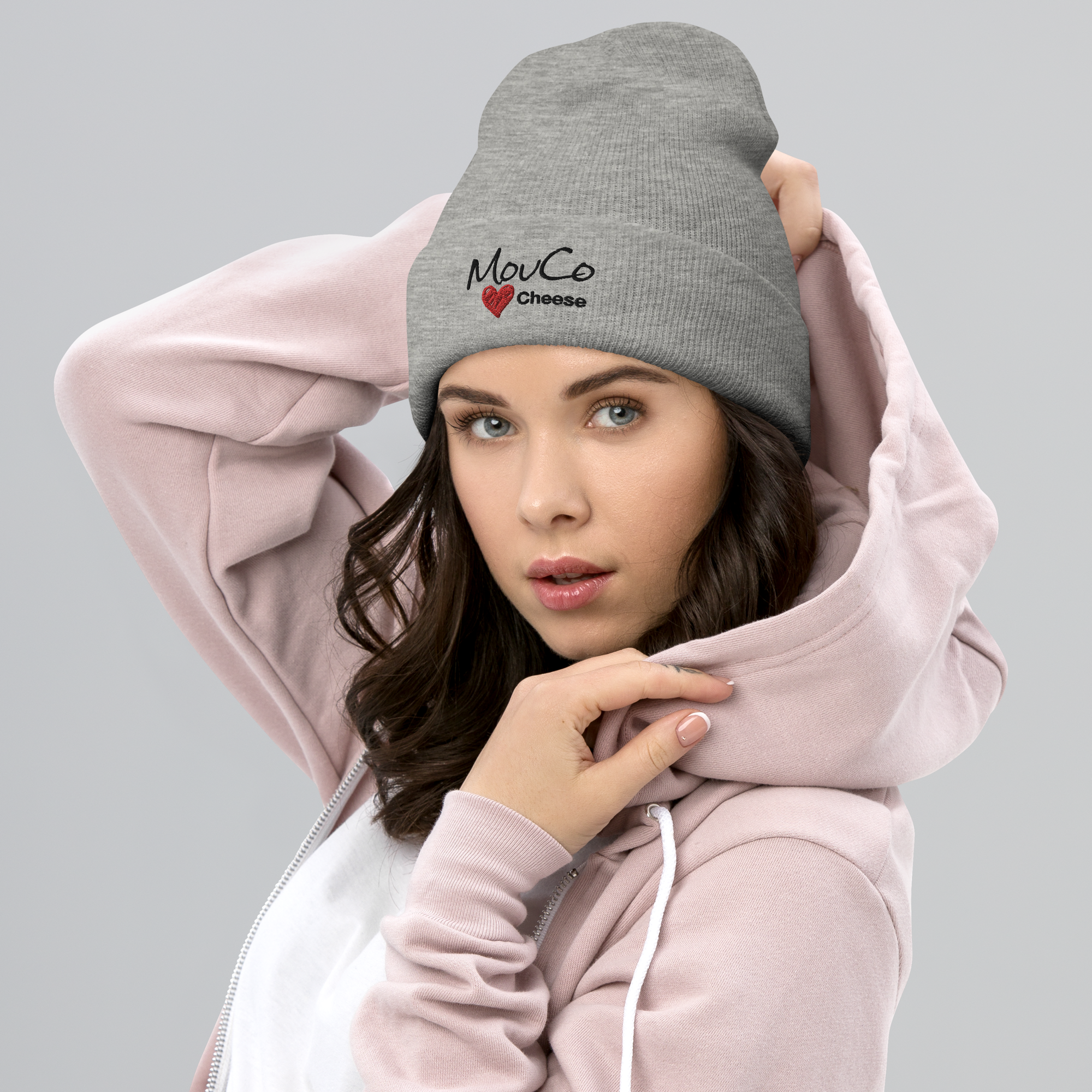 MouCo Cheese Love Beanie - Heather Grey