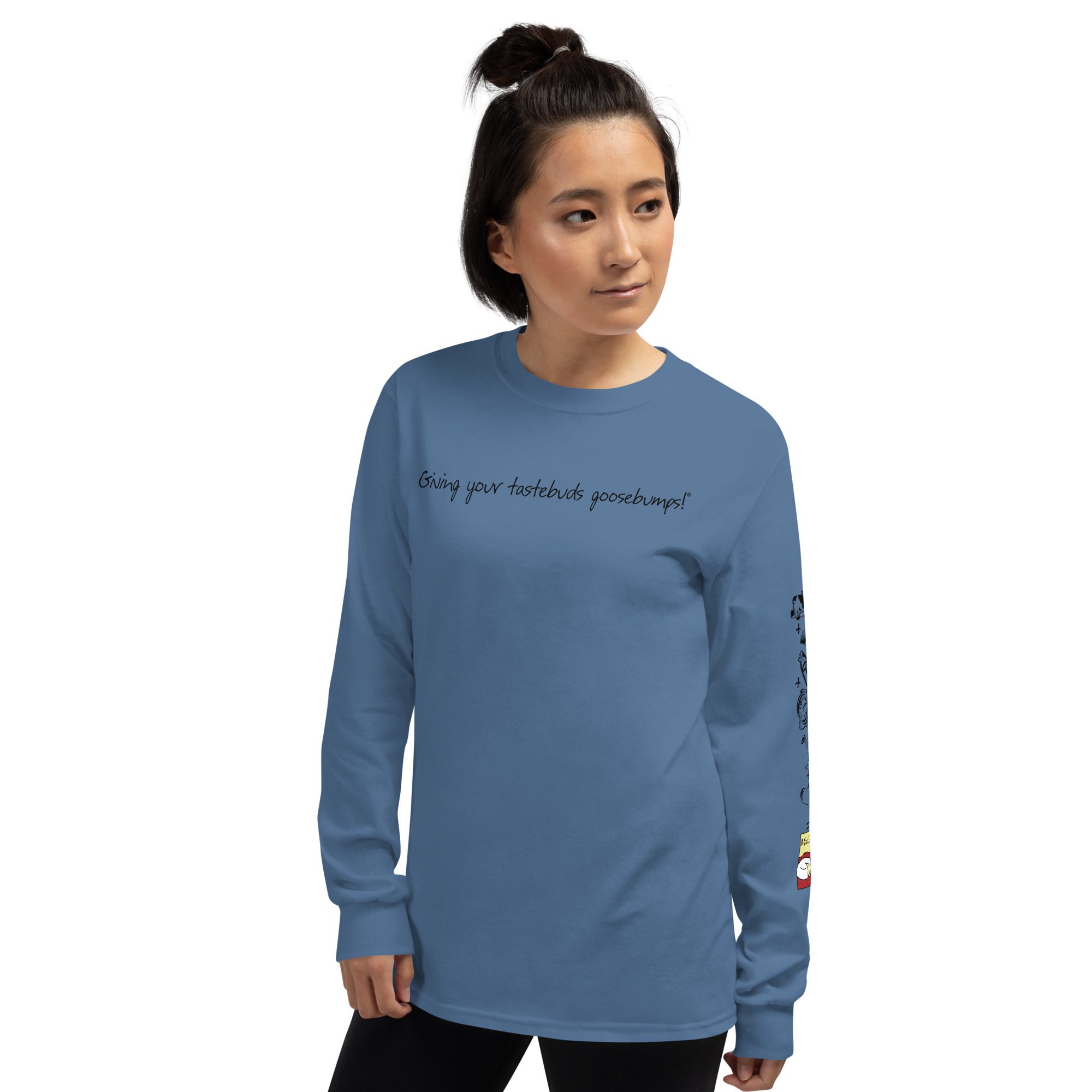 MouCo Cheese Long Sleeve T-Shirt - Indigo Blue