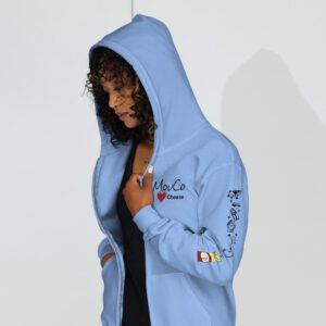 MouCo Cheese Zip Hoodie - Carolina Blue