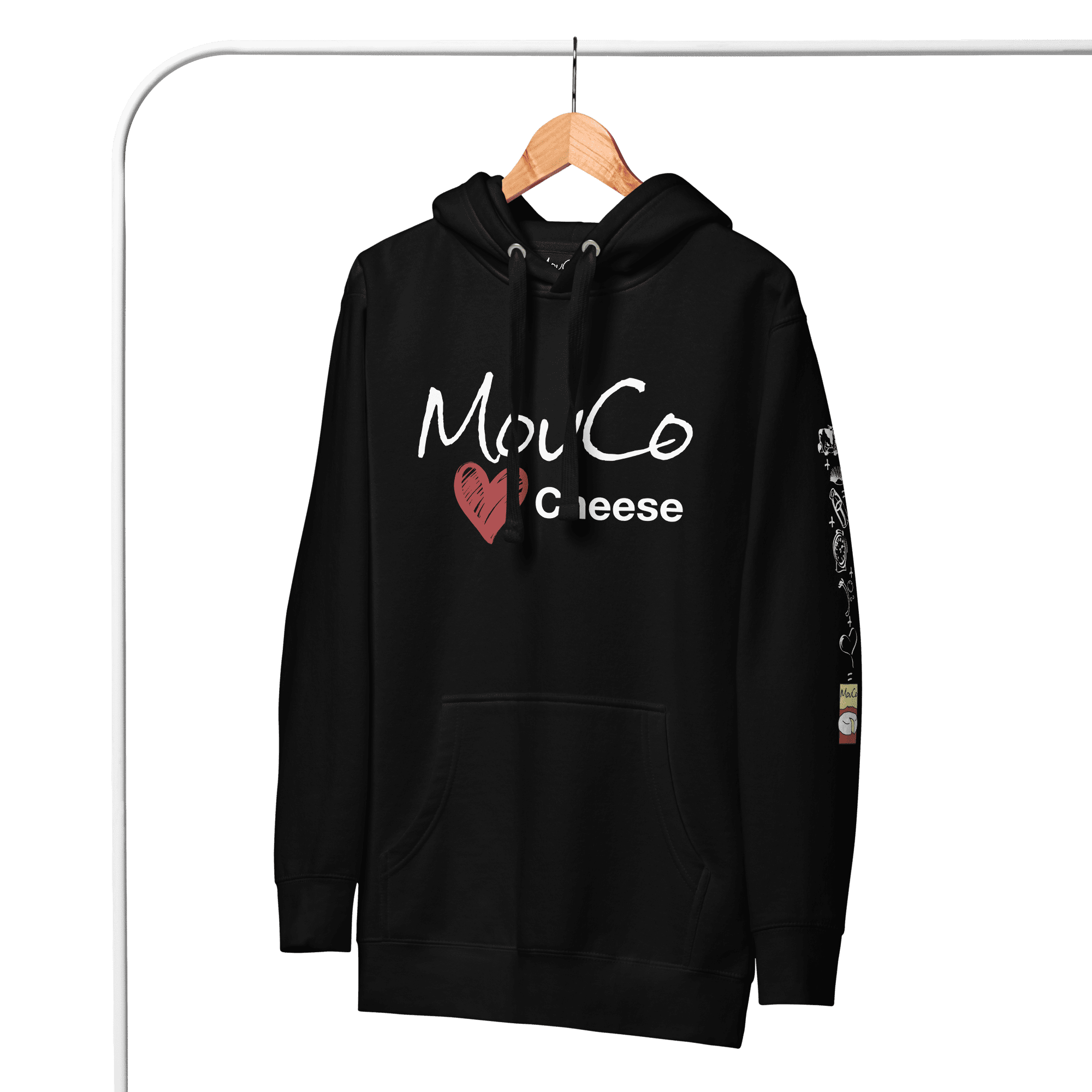 MouCo Cheese Love Hoodie - Black