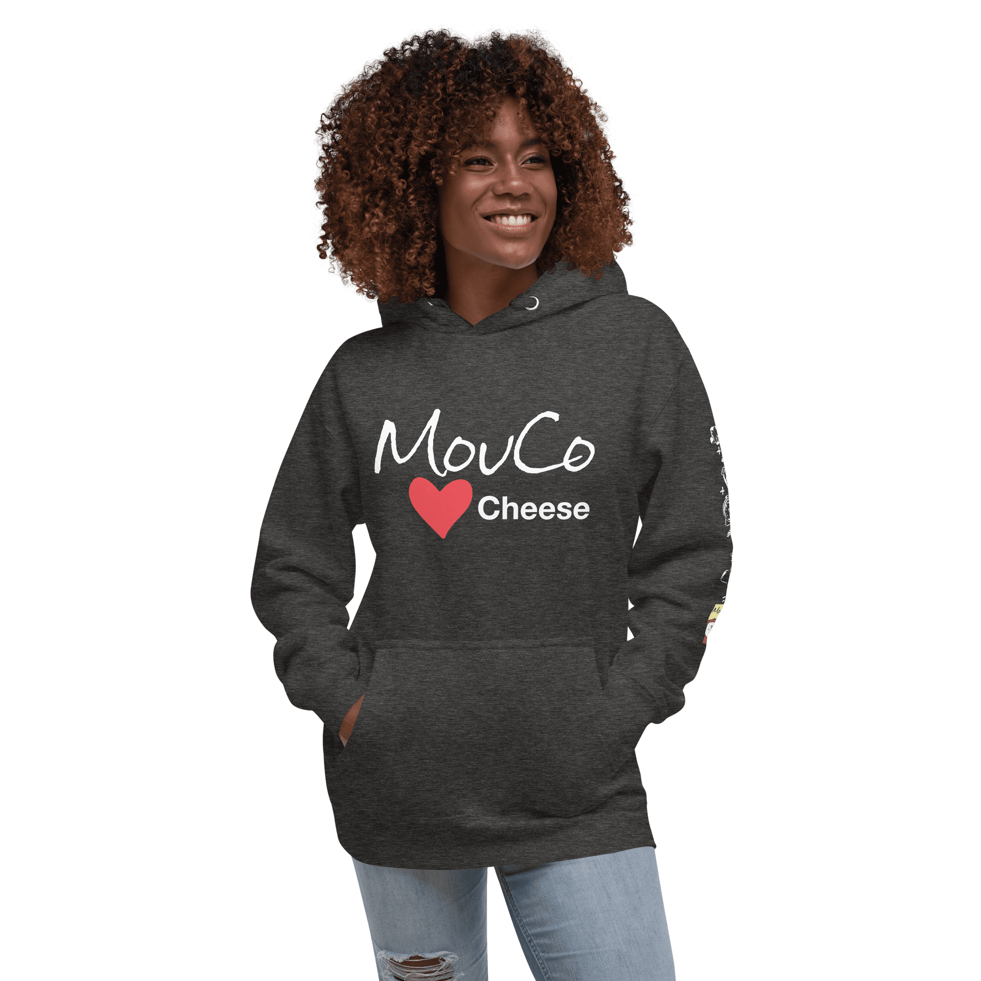 MouCo Cheese Love Hoodie - Charcoal Heather