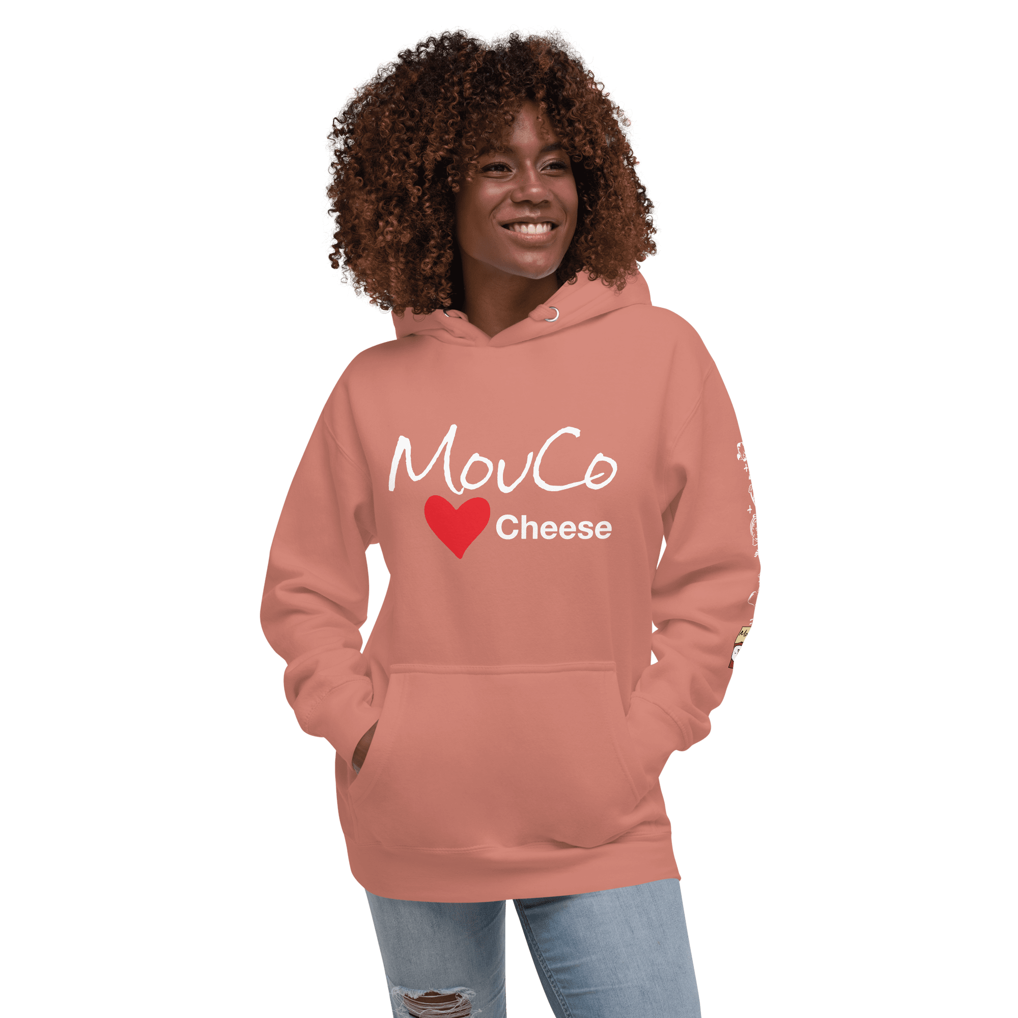 MouCo Cheese Love Hoodie - Dusty Rose