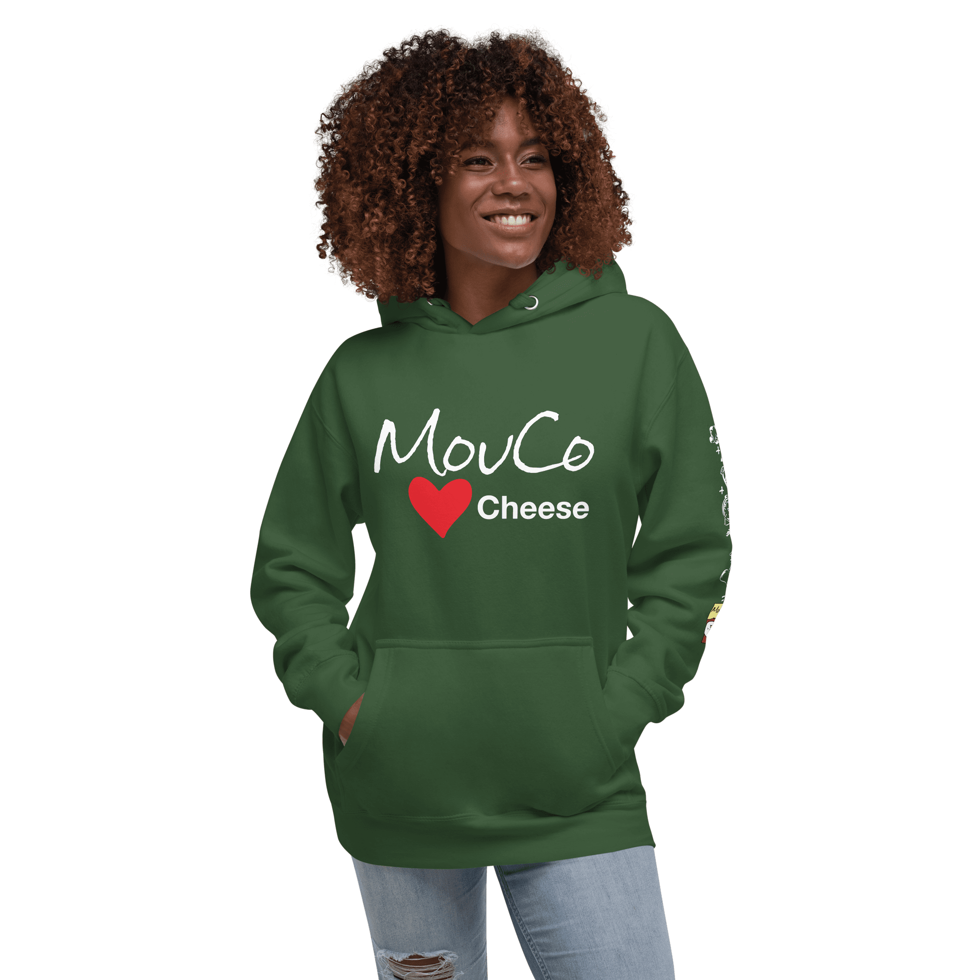 MouCo Cheese Love Hoodie - Forest Green