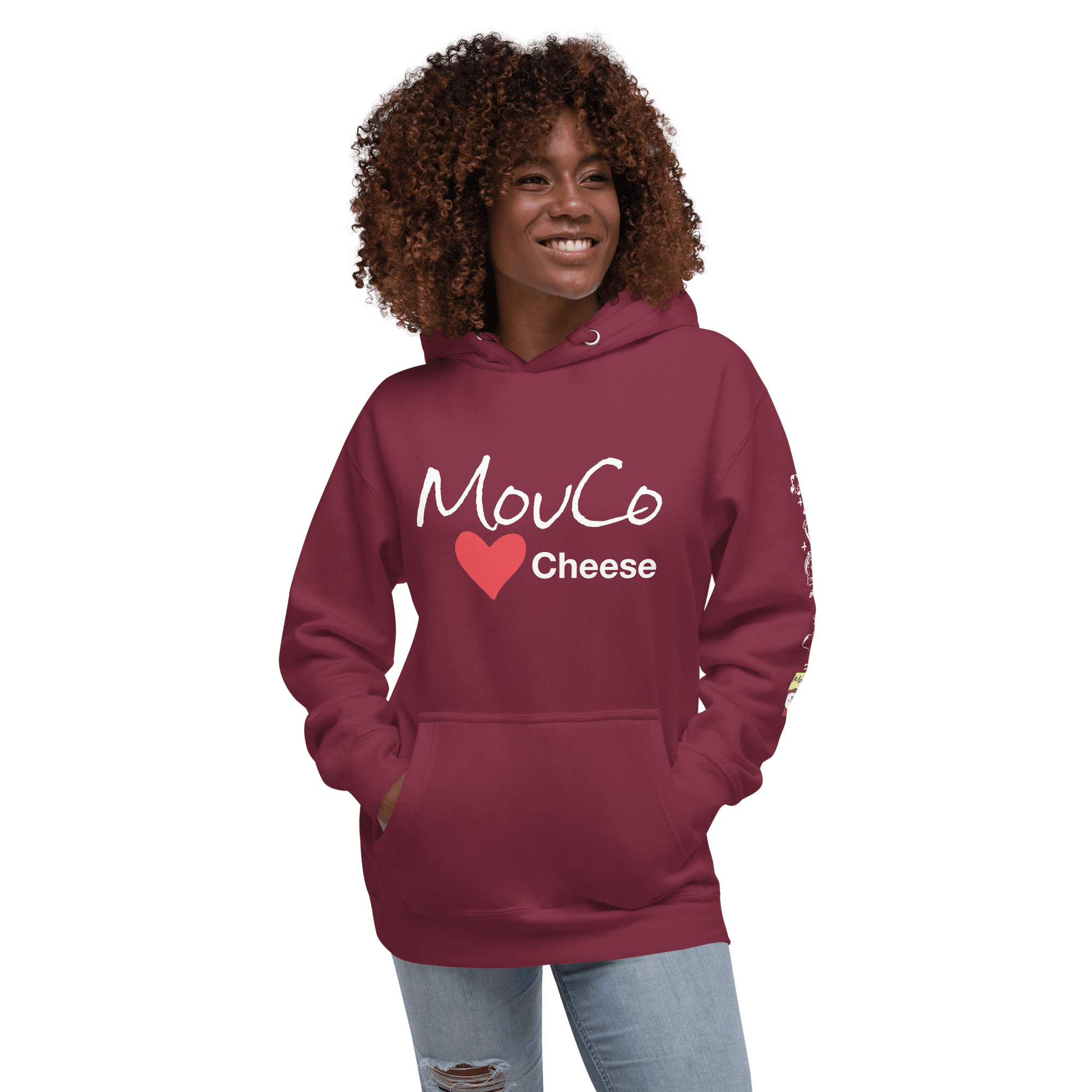 MouCo Cheese Love Hoodie - Maroon