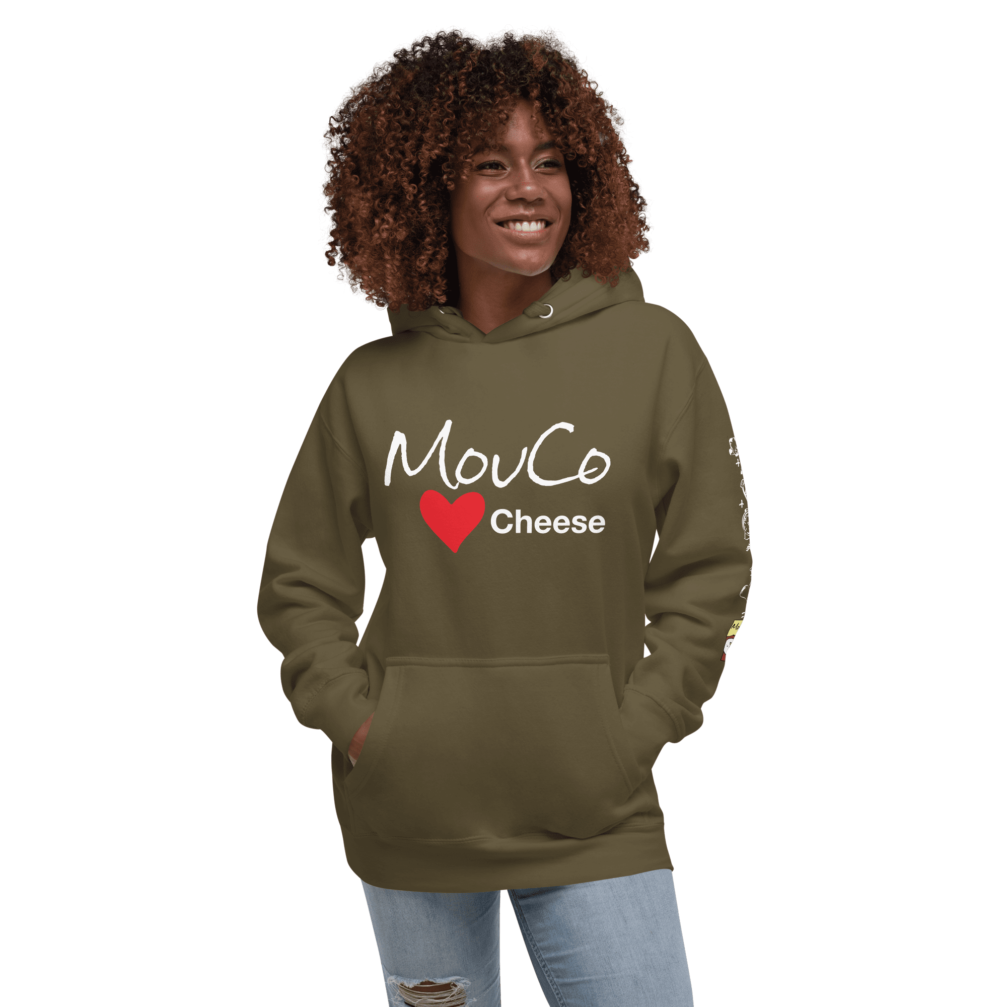 MouCo Cheese Love Hoodie - Military Green